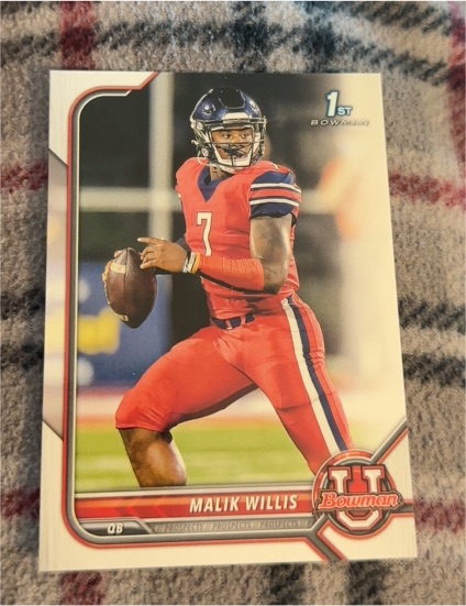 2021 Bowman University #29 Malik Willis — front