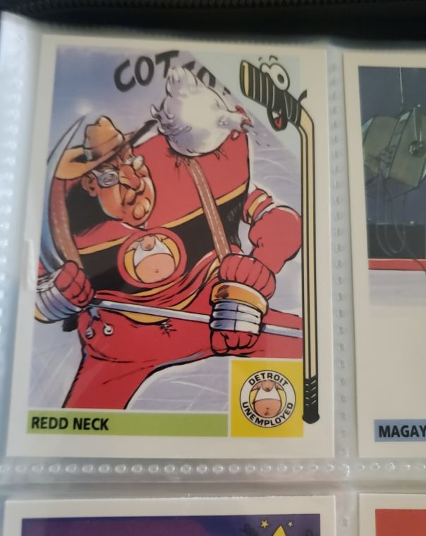 1992 Panini French Les Fous Du Hockey Freaks #18 Redd Neck — front