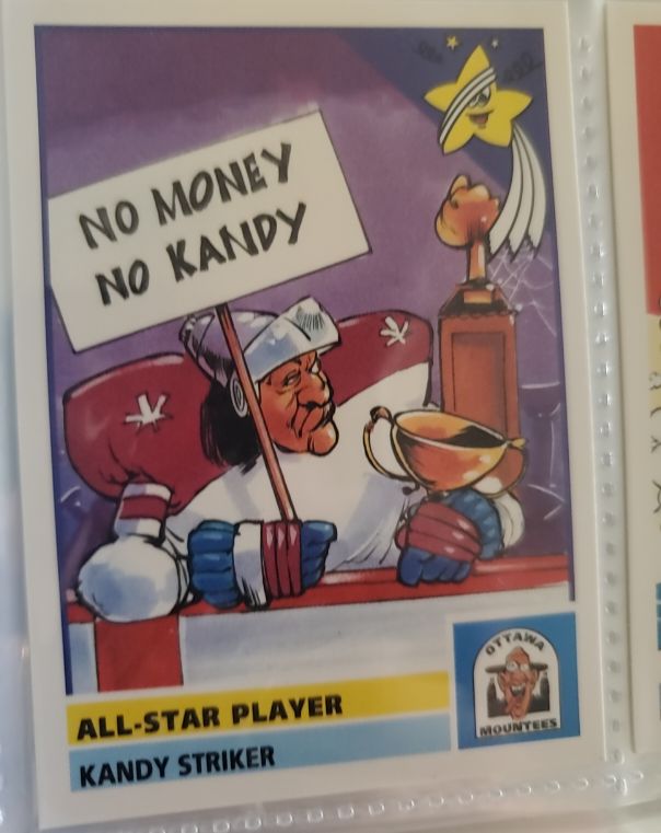 1992 Panini French Les Fous Du Hockey Freaks #97 Kandy Striker — front