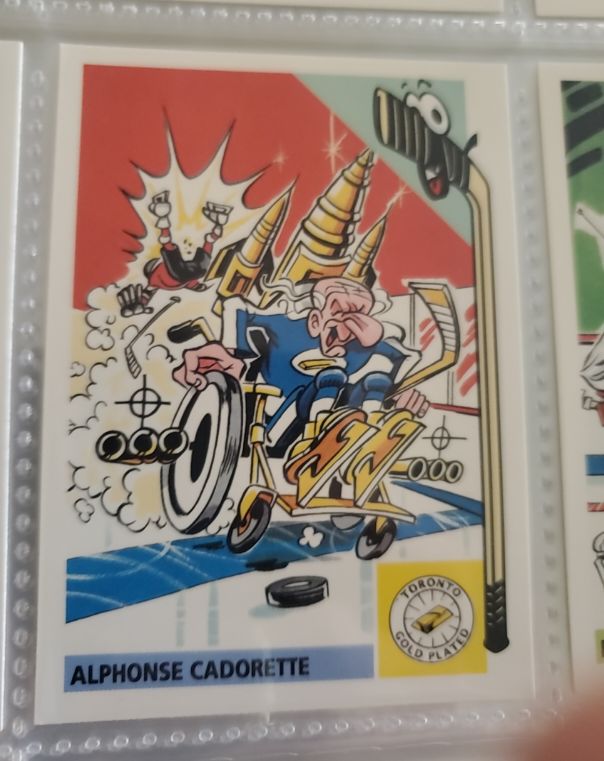 1992 Panini French Les Fous Du Hockey Freaks #80 Alphonse Cadorette — front