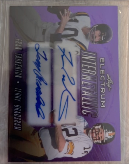 2024 Leaf Electrum Intermetallic Dual Auto Fran Tarkenton Terry Bradshaw — front
