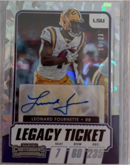 2021 Panini Contenders Draft Picks Legacy Ticket Leonard Fournette — front