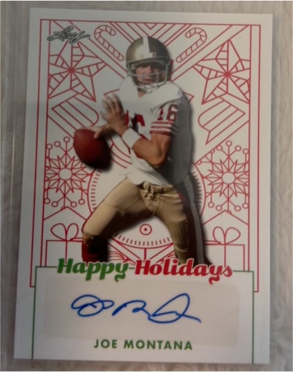 2023 Leaf Happy Holidays #BA-JM1 Joe Montana — front