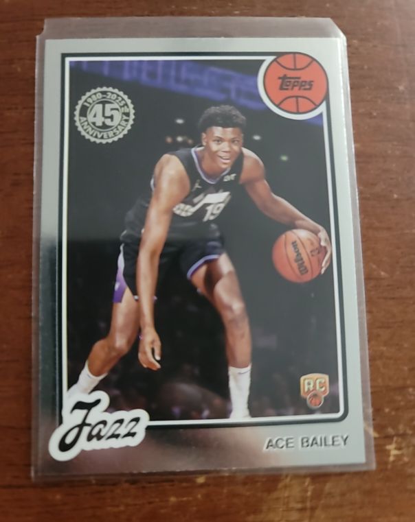 2025-26 Topps NBA #80BK-54 Ace Bailey Rookie Card 45th Anniversary Foil Utah Jazz — front
