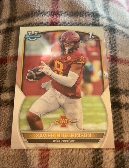2022 Bowman University #32 Xavier Hutchinson — front