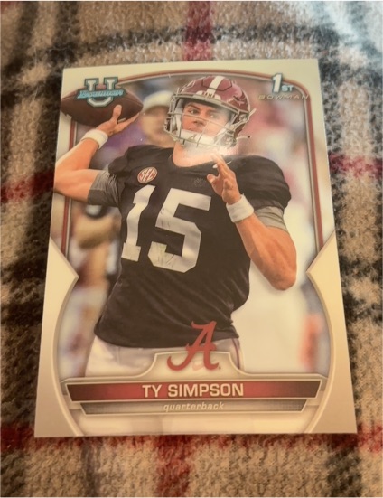 2022 Bowman University Chrome #80 Ty Simpson — front