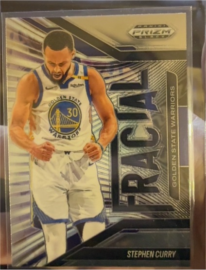 2024-25 Panini Prizm Black #3 Stephen Curry Fractal Silver Prizm — front