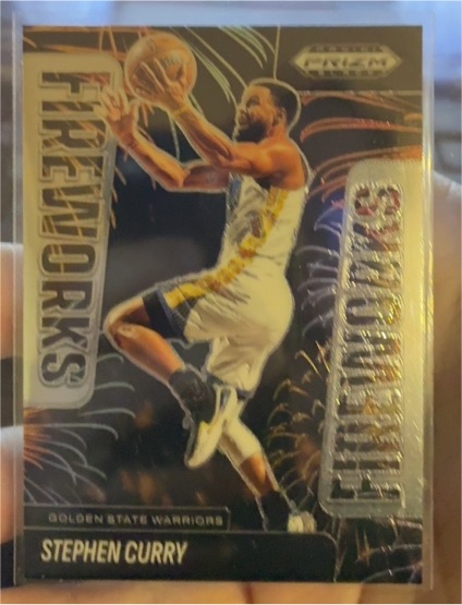2024-25 Panini Prizm Black #2 Stephen Curry Fireworks Silver Prizm — front