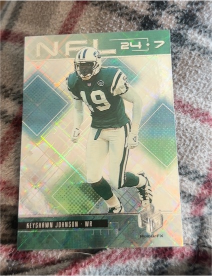 1999 Upper Deck HoloGrFX NFL 24/7 #N8 Keyshawn Johnson — front