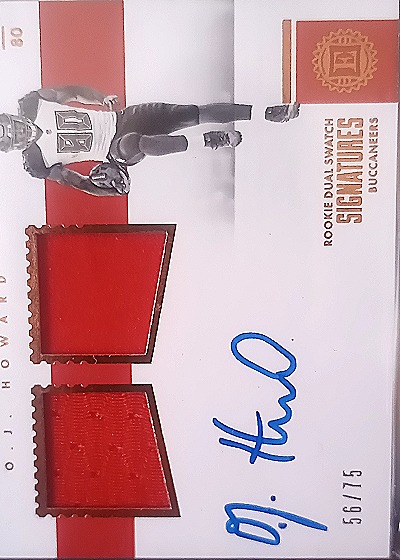 2017 Panini Contenders #80 O.J. Howard Rookie Dual Swatch Signatures — front