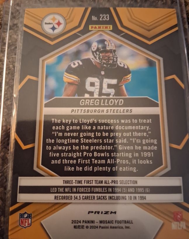 2024 Panini Mosaic #233 Greg Lloyd — front