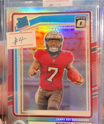 2024 Panini Donruss Optic #301 Bucky Irving Optic Preview Pink Prizm Rated Rookie — front