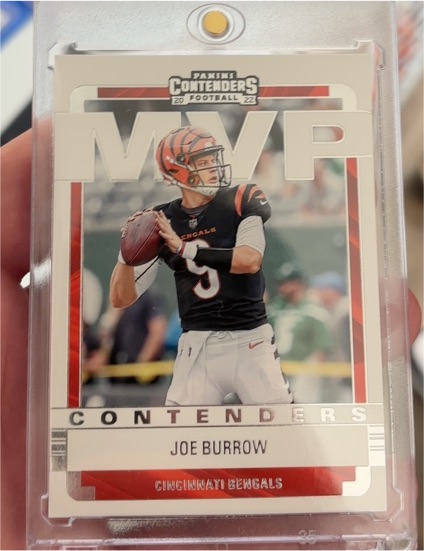 2022 Panini Contenders #MVP-JBU Joe Burrow MVP Contenders — front