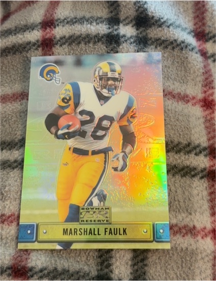 2000 Bowman Reserve #26 Marshall Faulk — front