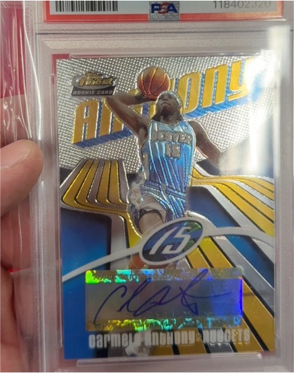 2003 Topps Finest #163 Carmelo Anthony Rookie Autograph — front