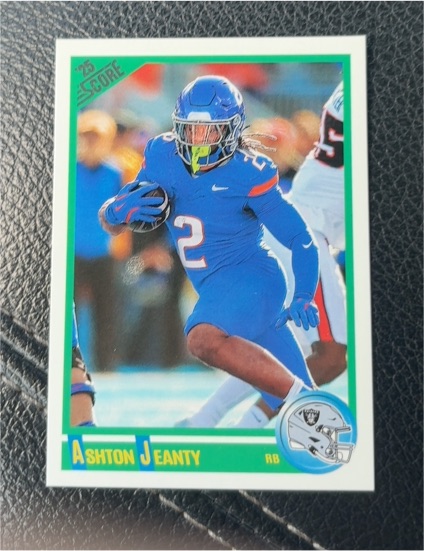 2025 Panini Score #1 Ashton Jeanty Anniversary Rookie — front