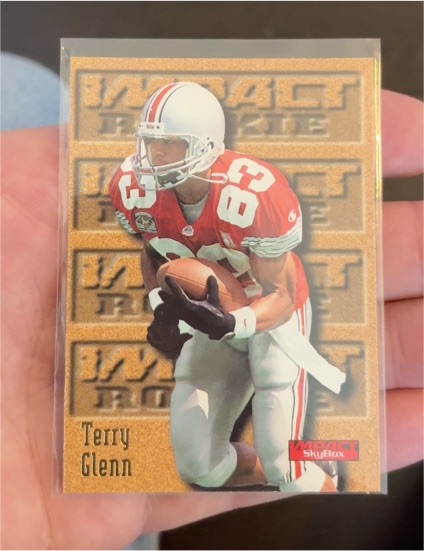 1996 Skybox Impact #163 Terry Glenn Rookie Card — front