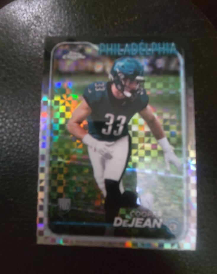 2024 Topps Chrome Football #232 Cooper DeJean X-Fractor Rookie — front