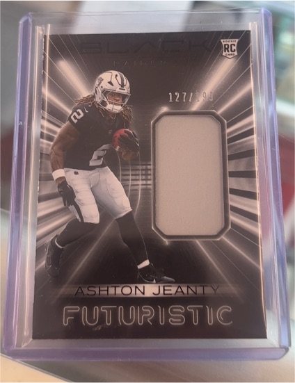2025 Panini Black #FUT-AJY Ashton Jeanty Futuristic Patch Rookie — front