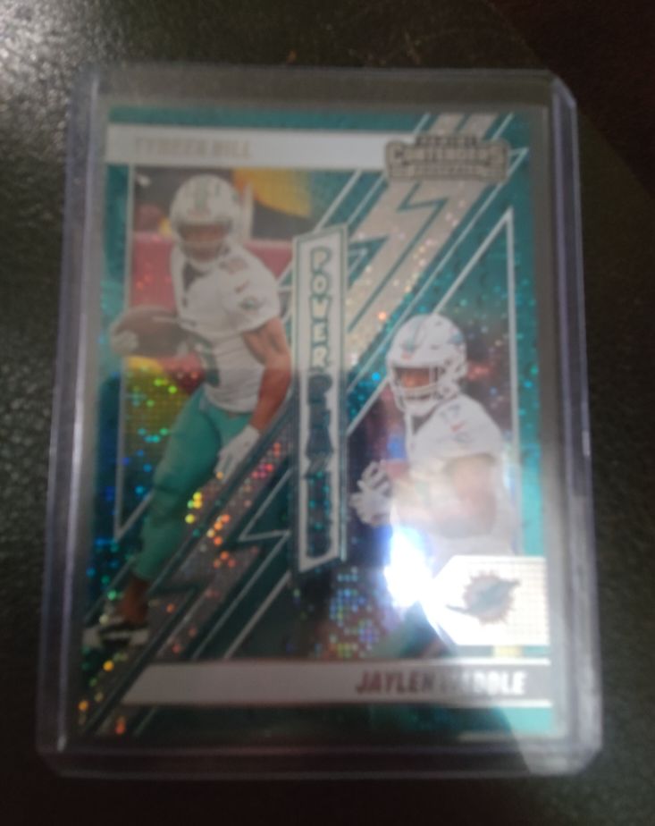 2024 Panini Contenders Power Players #9 Tyreek Hill & Jaylen Waddle — front
