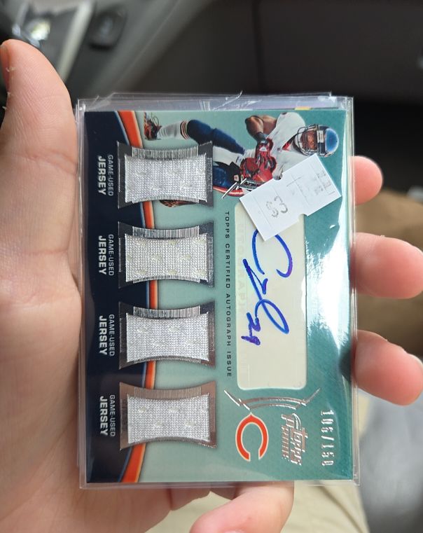 2010 Topps Prime Chester Taylor Quad Jersey Autograph #/150 — front