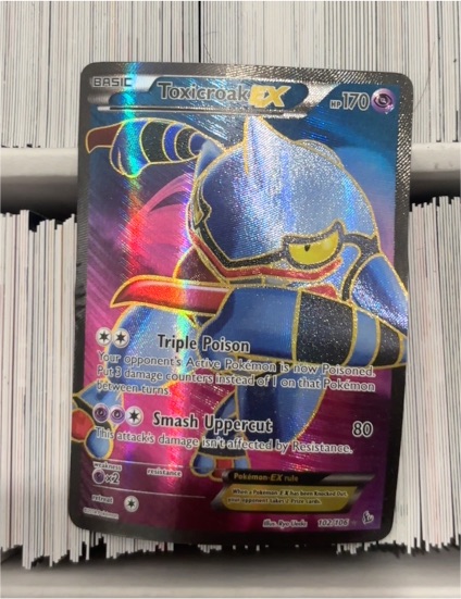 2014 Pokémon XY Flashfire #102 Toxicroak EX — front