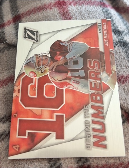 2022 Panini Zenith Behind the Numbers #BN-JM Joe Montana — front