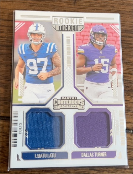 2024 Panini Contenders Rookie Ticket Dual Patch #DS-14 Laiatu Latu / Dallas Turner — front