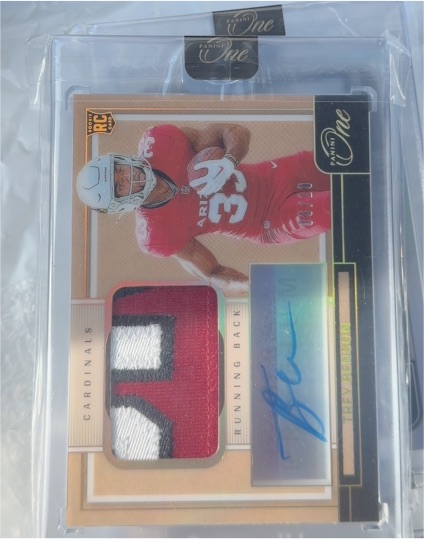 2024 Panini One #118 Trey Benson Patch On Card Auto RC — front