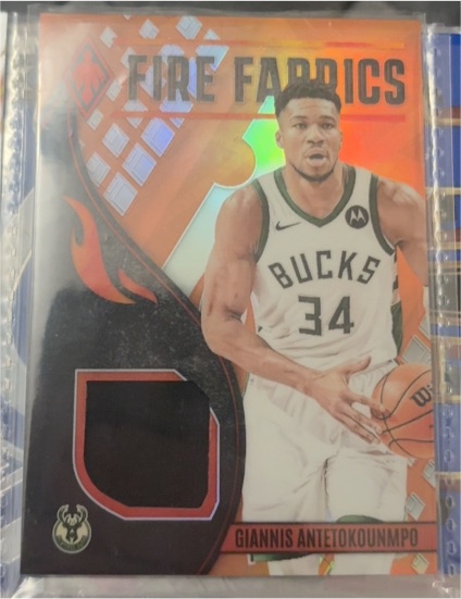 2023-24 Panini Phoenix Fire Fabrics #FF-GIA Giannis Antetokounmpo — front