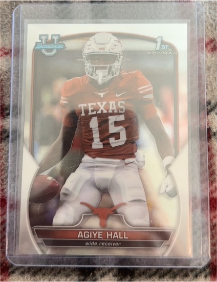 2022 Bowman University Chrome #90 Agiye Hall — front