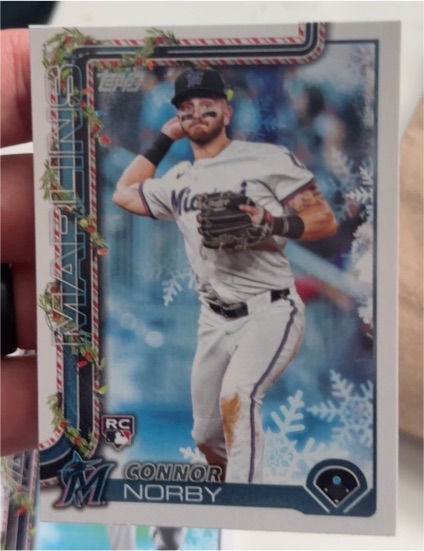 2025 Topps Holiday #H72 Connor Norby Rookie Card — front