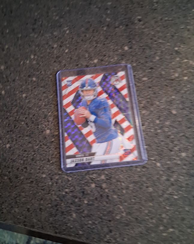 2025 Panini Mosaic Daniel Jones Red & White Stripe — front