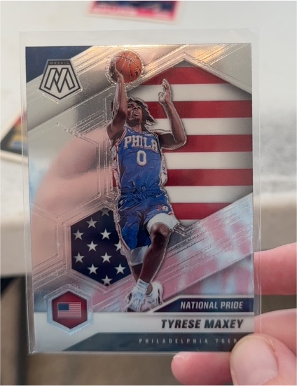 2020-21 Panini Mosaic #259 Tyrese Maxey National Pride — front