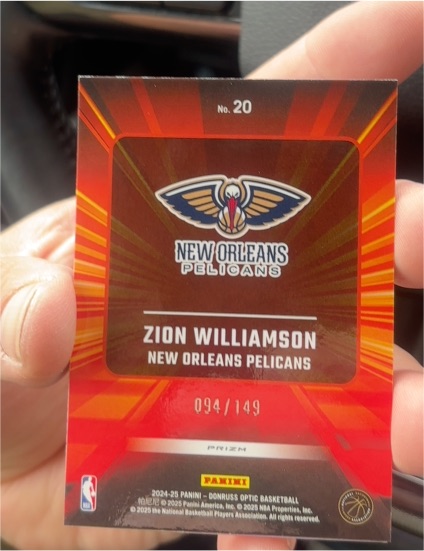 2024-25 Panini Donruss Optic #20 Zion Williamson — front