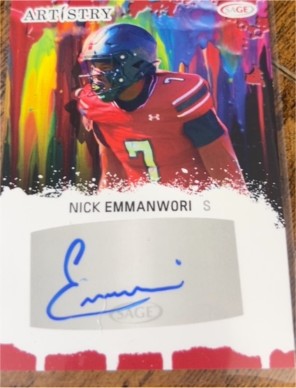 2025 Sage Artistry #ART-NE Nick Emmanwori — front