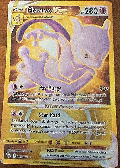 2022 Pokémon GO #086 Mewtwo VSTAR Secret Rare Gold — front