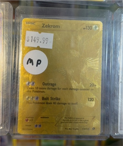 2013 Pokémon Legendary Treasures #115 Zekrom Gold Secret Rare — front