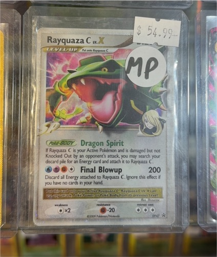 2009 Pokémon DP47 Rayquaza C LV.X Black Star Promo — front