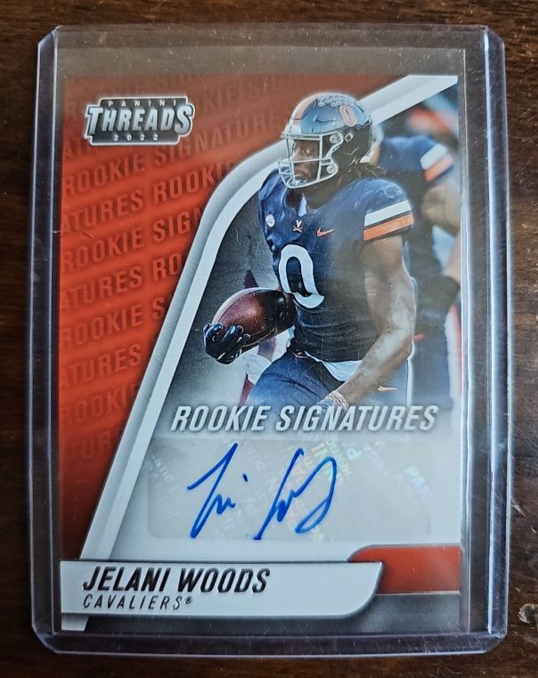 2022 Panini Chronicles Draft Picks Threads Rookie Signatures #TH-JWO Jelani Woods — front