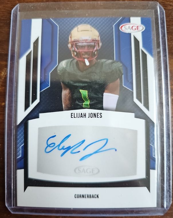 2024 Sage Hit #A-EJ Elijah Jones Autographs Silver — front