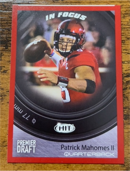 2017 Sage Hit Premier Draft #43 Patrick Mahomes II In Focus — front
