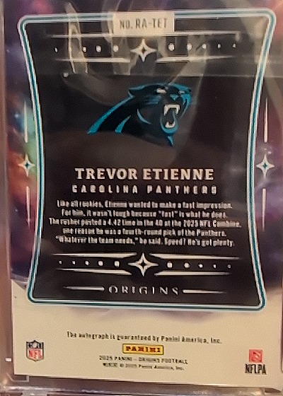2025 Panini Origins #RA-TET Trevor Etienne — back