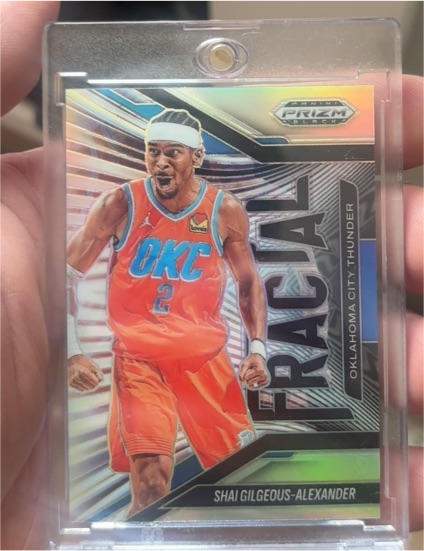 2024-25 Panini Prizm Black #4 Shai Gilgeous-Alexander Fractal Silver — front