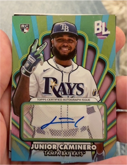 2024 Topps Big League Opening Act Autographs #OAA-JC Junior Caminero — front
