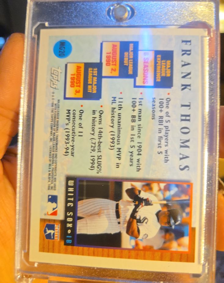 1991 Topps #620 Frank Thomas — front