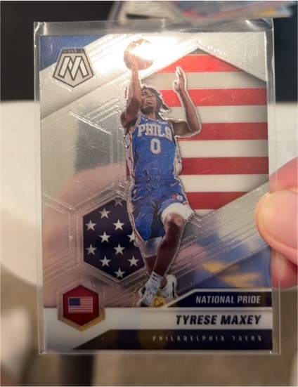 2020-21 Panini Mosaic #259 Tyrese Maxey National Pride — front
