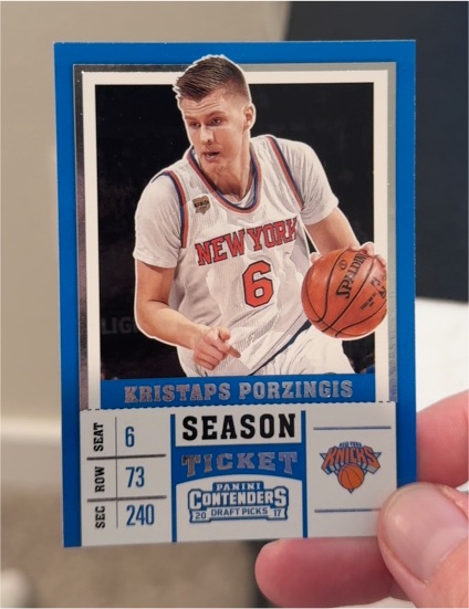 2017 Panini Contenders Draft Picks #33B Kristaps Porzingis — front