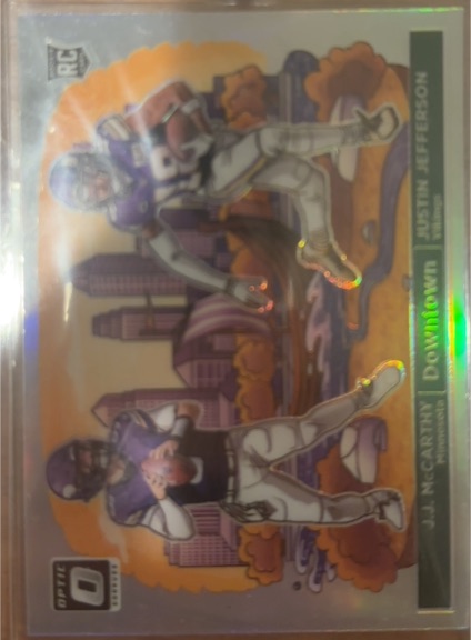 2024 Panini Donruss Optic Downtown Duos #9 J.J. McCarthy/Justin Jefferson — front