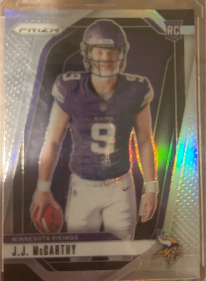2024 Panini Prizm #13 J.J. McCarthy Rookie Variation Silver Prizm — front